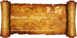 Menczer Szilvia névjegykártya